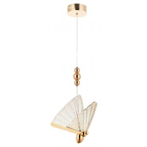 METAL LED AND ACRYLIC GOLD AND CHROME PLATED CHANDELIER 30 CM DIAMETER LOAD: 85 CM